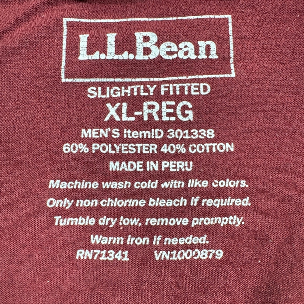 LL Bean Mens XL Mountain Logo Graphic T Shirt Burgundy Slightly Fitted Casual - Picture 7 of 7